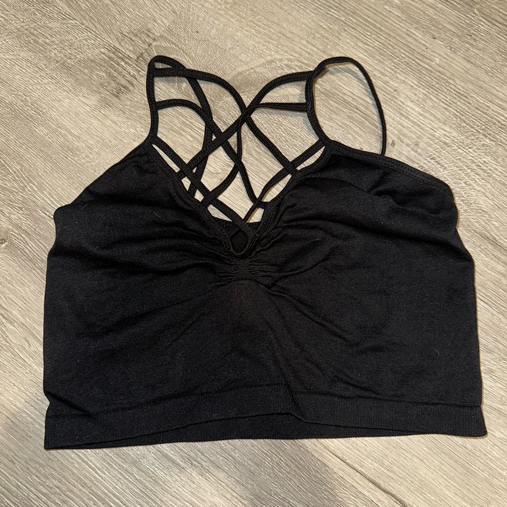 Black Strappy Crop Top